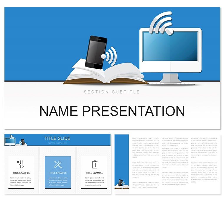 WiFi Computer Technology PowerPoint template for presentation, PPTX
