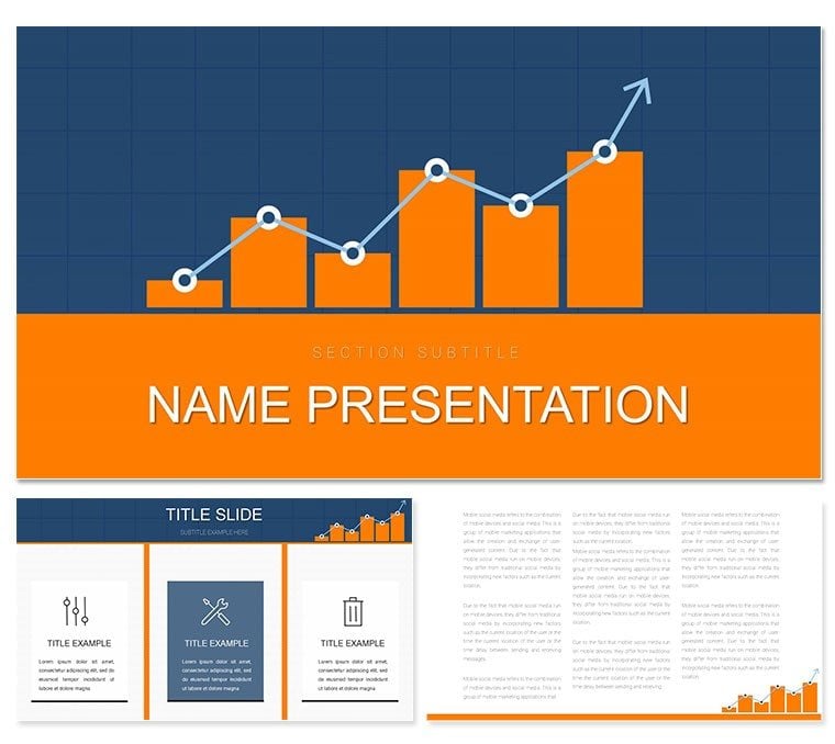 Financial and business graphics PowerPoint template for presentation, PPTX