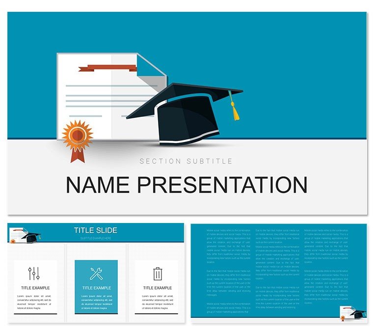 Diploma of Higher Education PowerPoint template for presentation, PPTX
