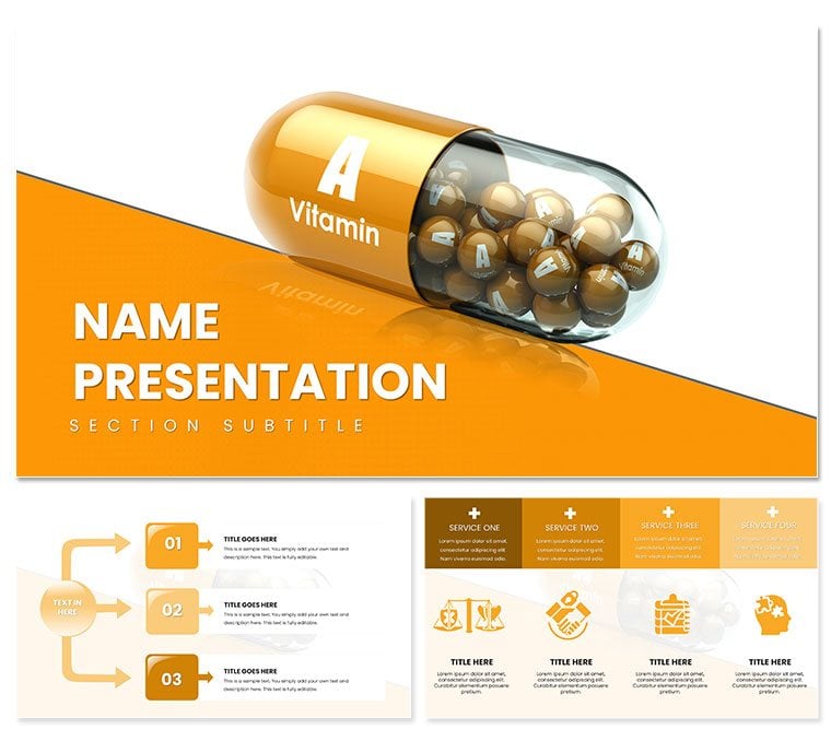 Vitamin A and mineral supplements PowerPoint template for presentation
