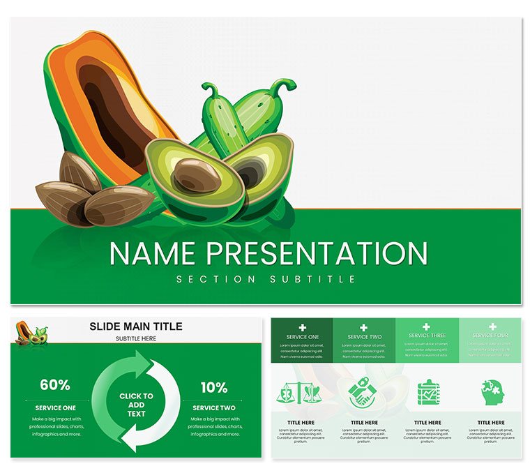 Foods That Are High in Vitamin E PowerPoint template for presentation