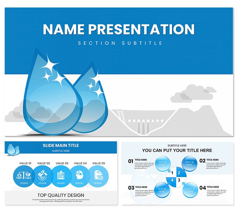 Hydropower Energy PowerPoint template for presentation