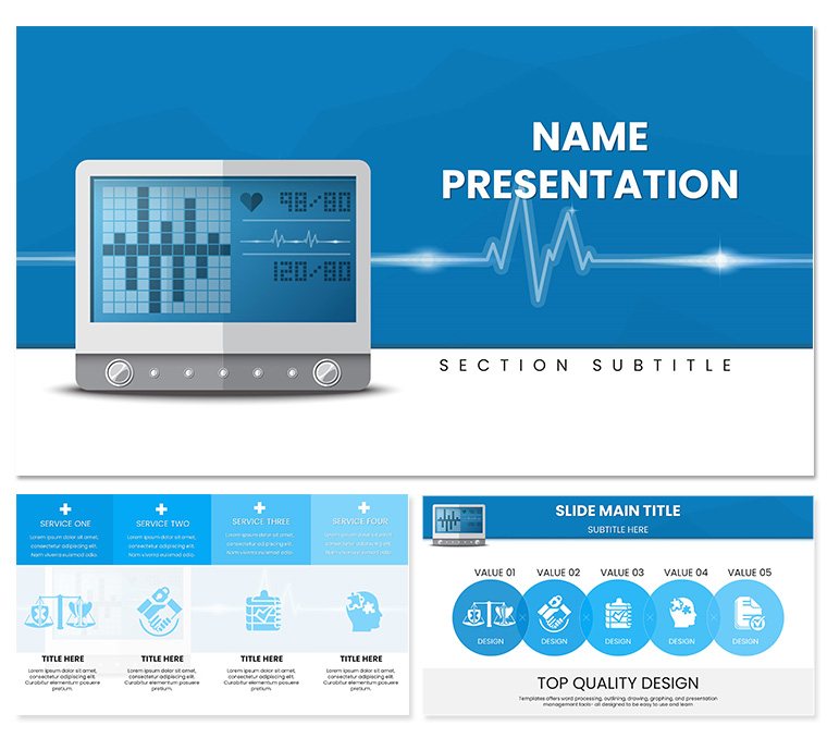 Design Automatic Tonometer PowerPoint template for Presentation