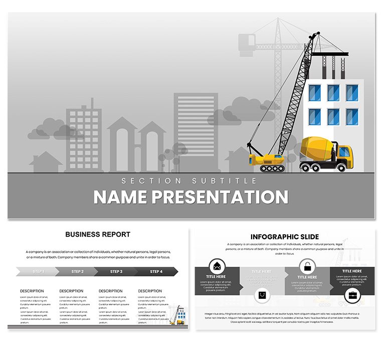 Construction Companies PowerPoint template, Design Presentation