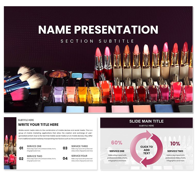 Vibrant Beauty - Make-up Cosmetics PowerPoint Template for Presentation