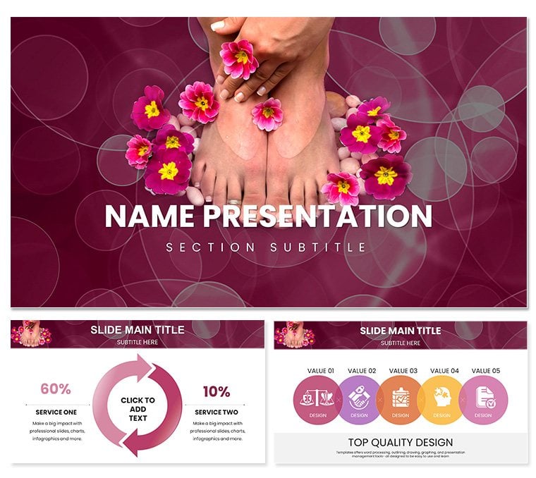 DIY Home Foot Care, Spa Pedicure Treatment PowerPoint template for Presentation