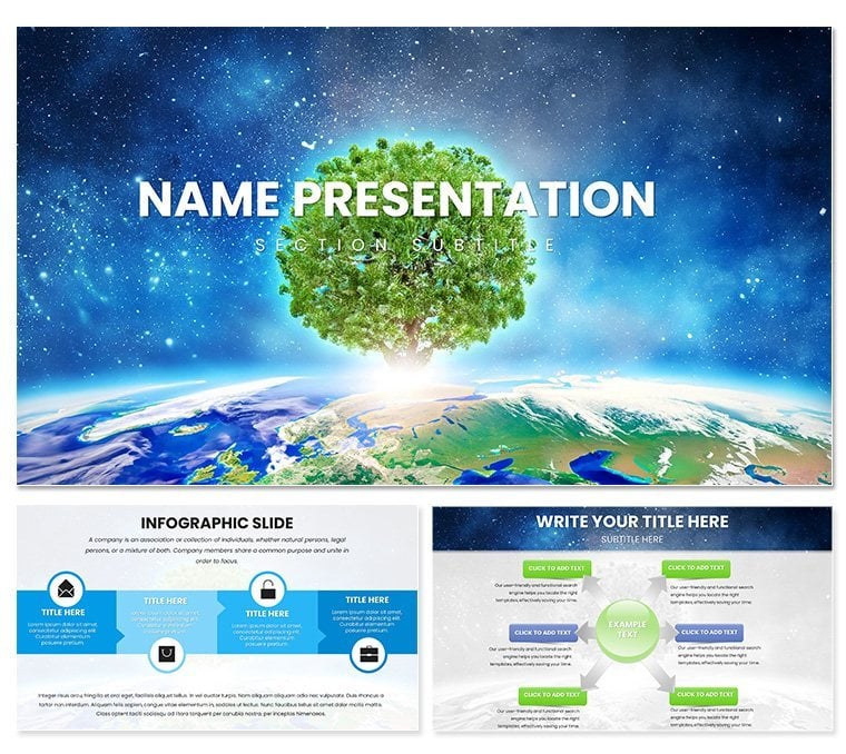 Understanding the Tree of Life with the Ecology: The Tree of the Planet PowerPoint Template