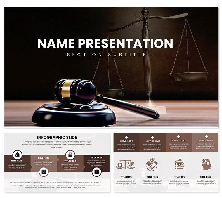 Law and Order PowerPoint Template - Judge and Laws Template
