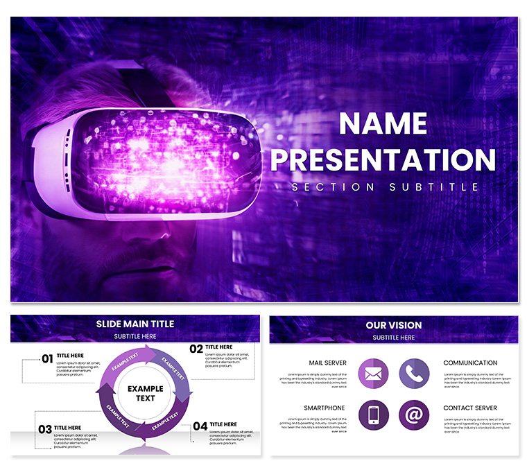 Virtual world mask PowerPoint template