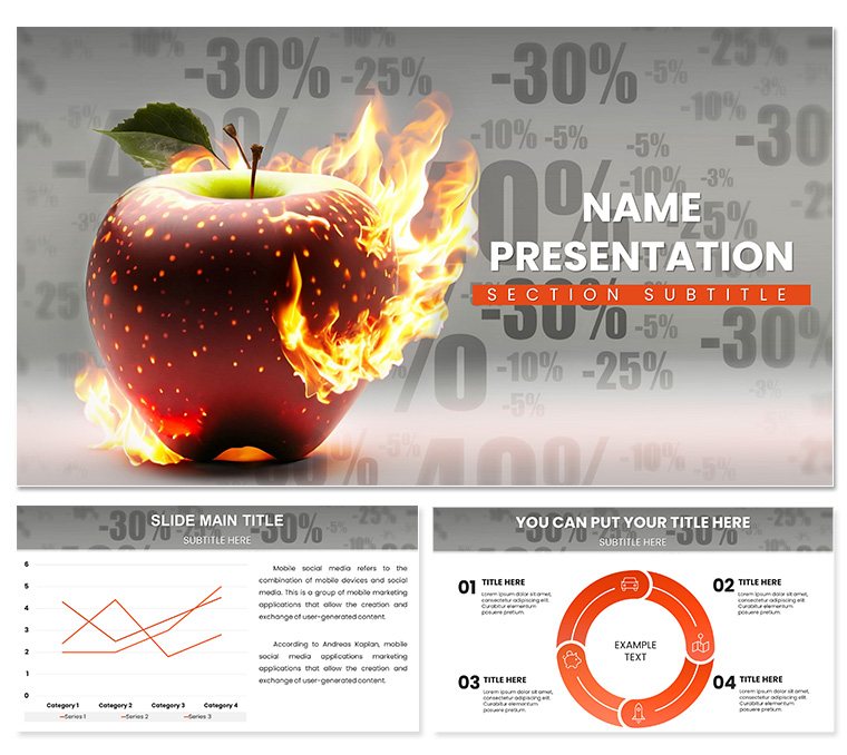 Burning Discounts PowerPoint template