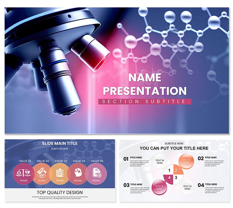 Microbiology Microscope PowerPoint template for presentation