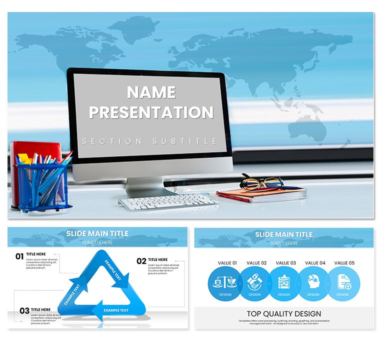 Education Learning Online PowerPoint template for presentation