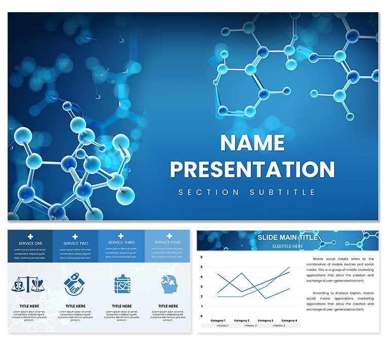 Structure Molecules PowerPoint template for presentation