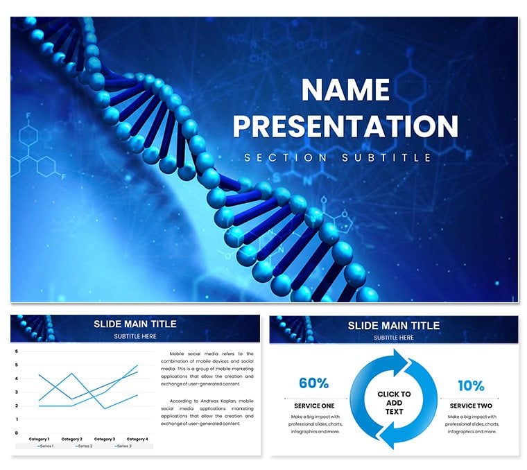 3D Visualization DNA PowerPoint template