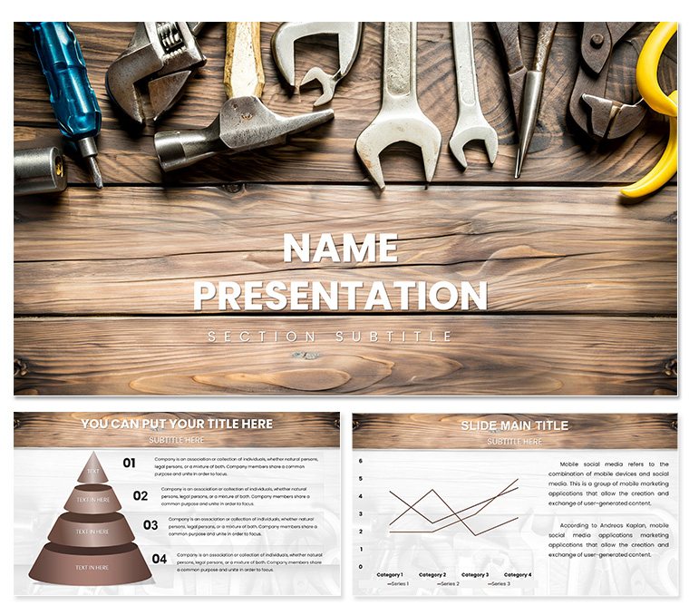 Plumbing Keys PowerPoint Template | Engaging Presentation Backgrounds