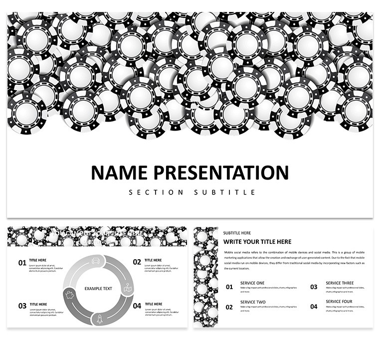 Casino Chips Background PowerPoint Template: Presentations