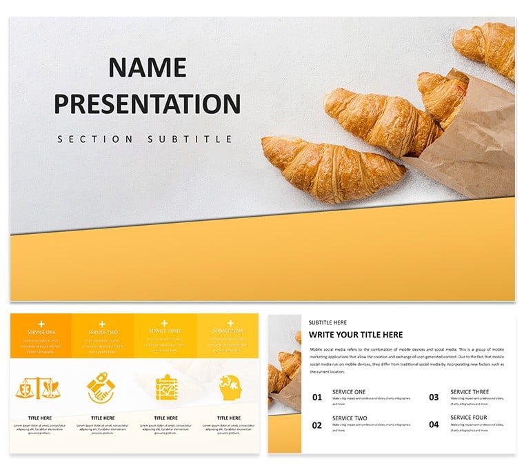 Mouthwatering Croissant PowerPoint Template for Bakery Businesses