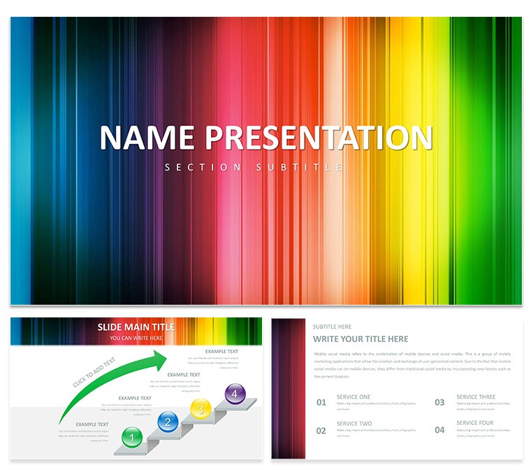 Rainbow of Success PowerPoint Template: Design Presentation