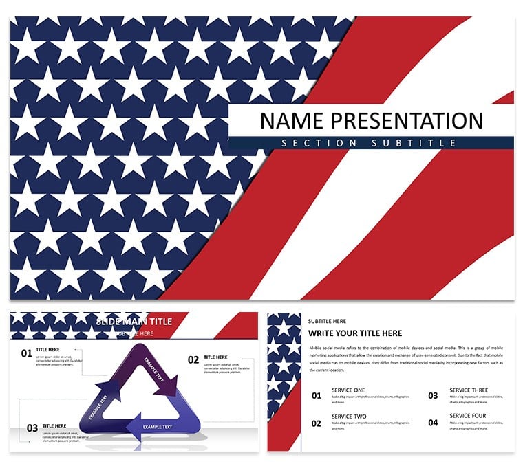 USA Flag PowerPoint Template: Political Presentation