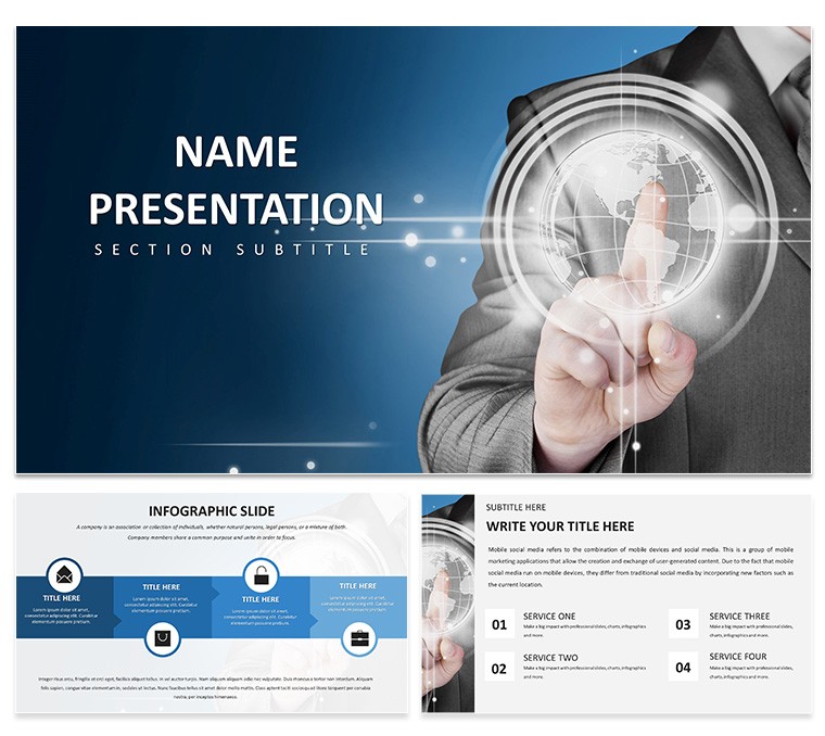Social Media for Business Growth PowerPoint Template