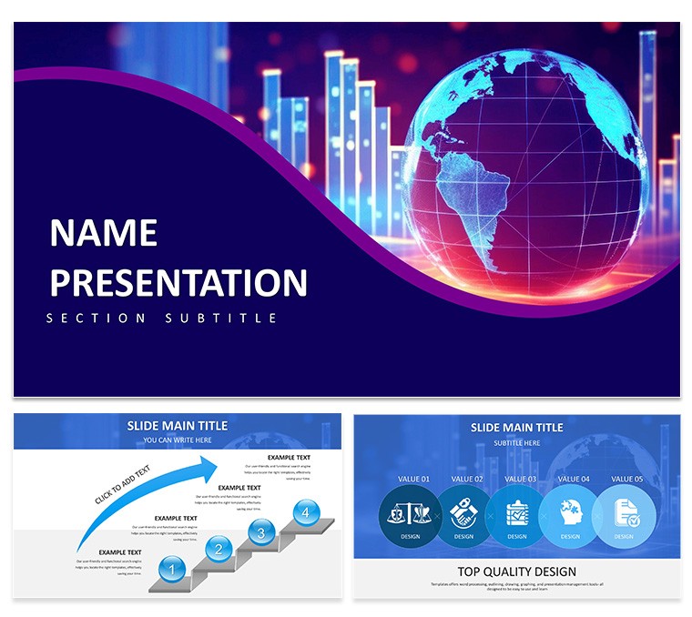 Focusing on Global Reach and Data Visualization PowerPoint Template for Presentation