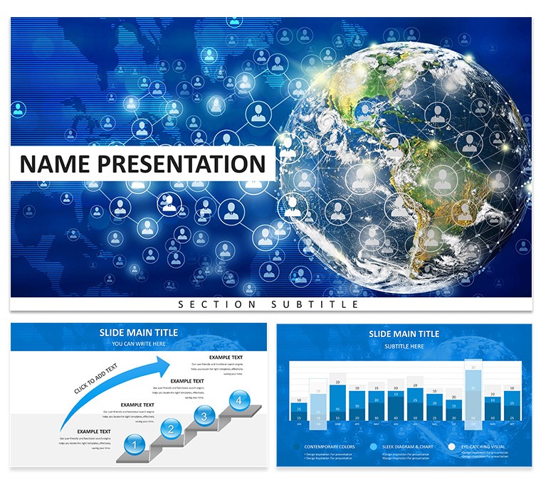 Global Network PowerPoint Template - Download Design Presentation, PPTX