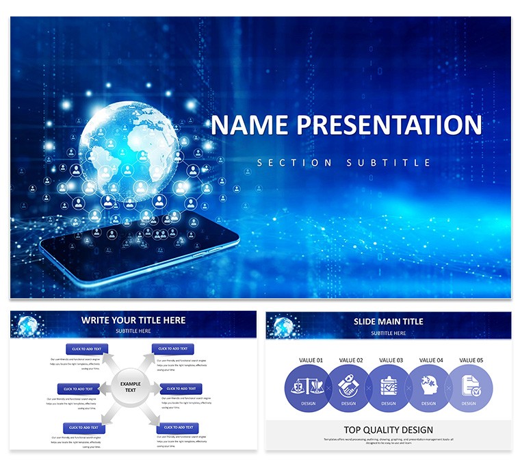 Global Connectivity: Dynamic PowerPoint Template for Presentation