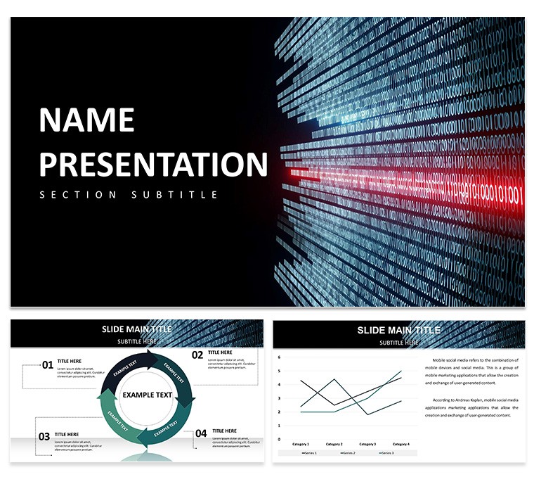 Binary Digital Code PowerPoint Template for Presentation - Download Free