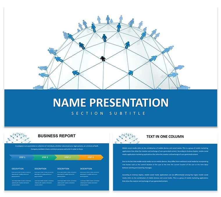 Connect, Explore, Discover: Global Community PowerPoint Template and Diagrams