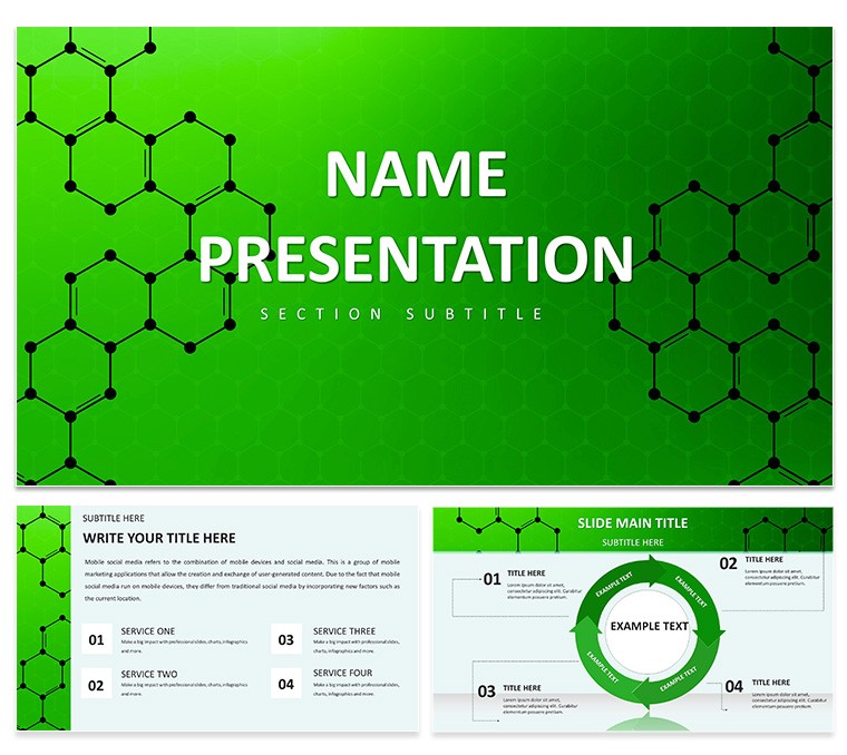 Modern Green Molecular PowerPoint Template: Download Design for Presentations