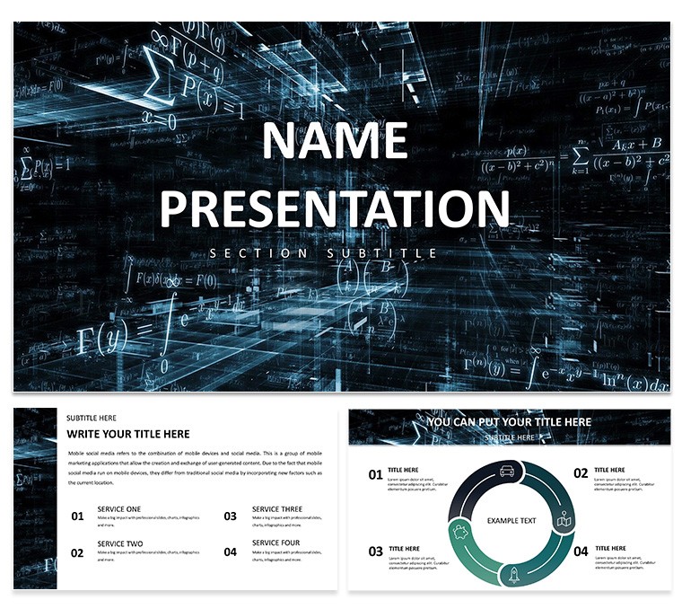 Abstract Geometric PowerPoint Template for Data Science and Analytics Presentations