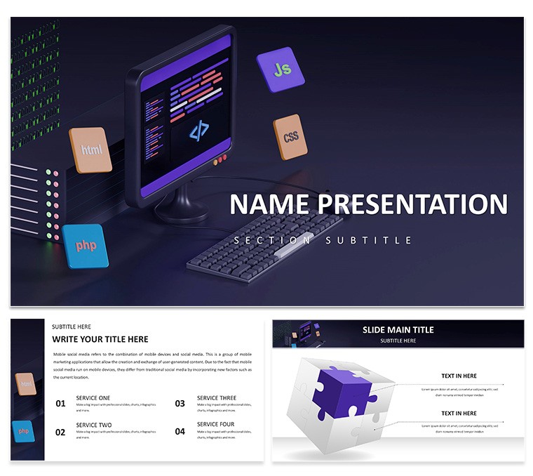 Modern Web Design PowerPoint Template for Presentation