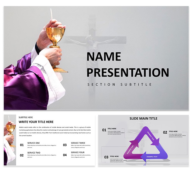 Eucharistic Adoration PowerPoint Template for Religious Presentation