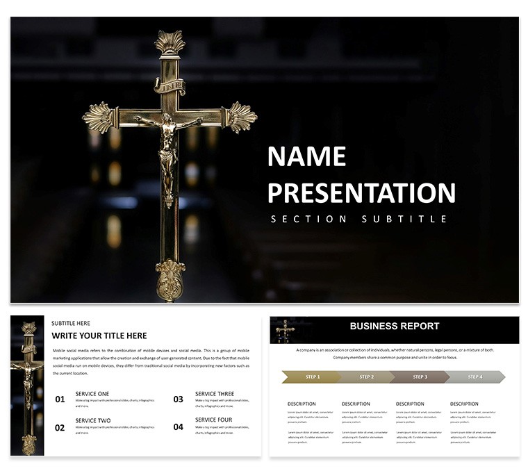 Symbolism of the Cross PowerPoint Template for Religious Presentation