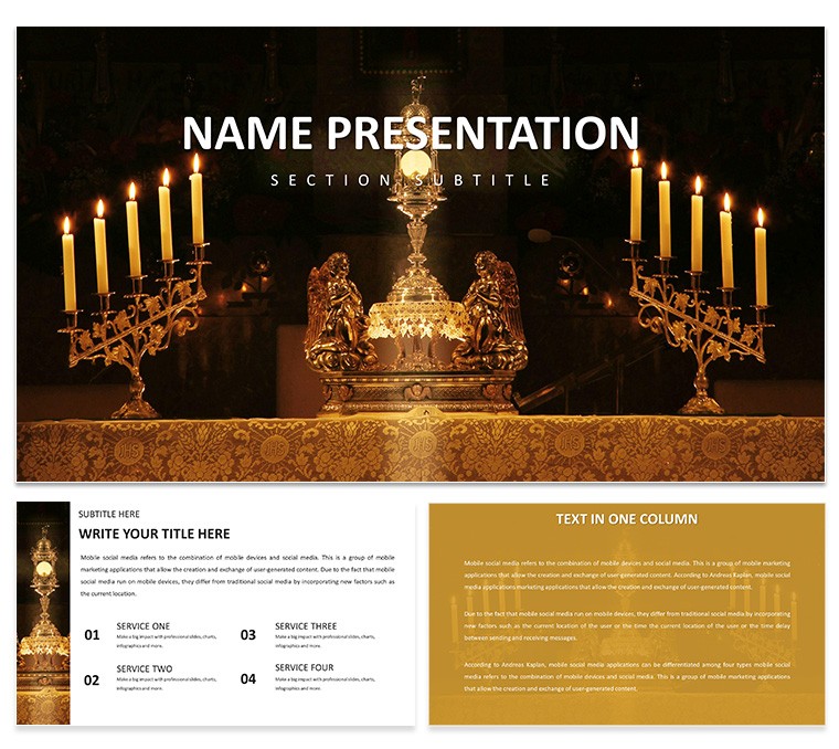 Temporary Altar PowerPoint Template for Religious Presentation