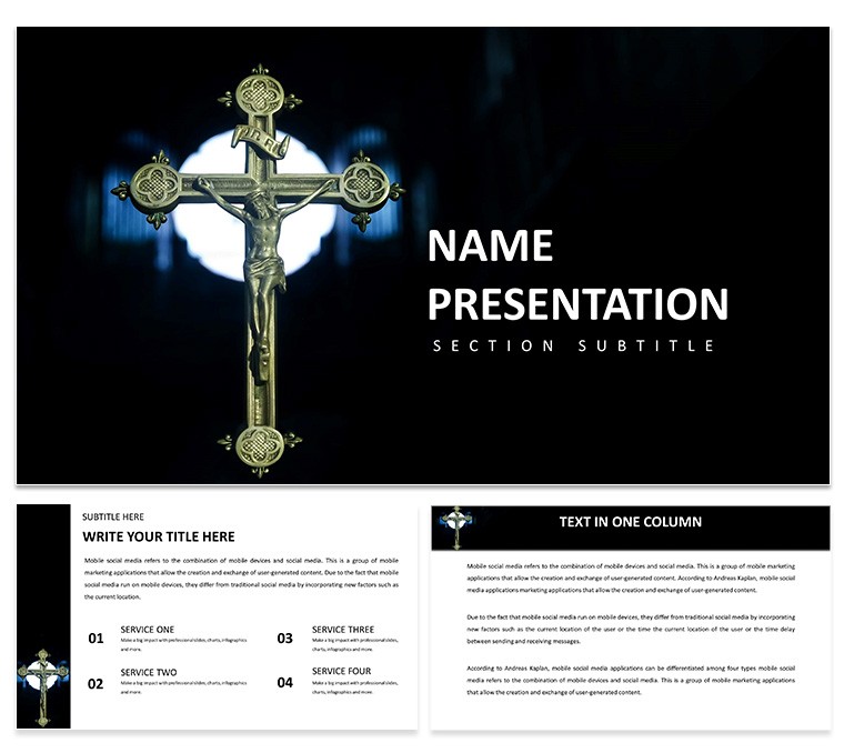 Exploring the Divine PowerPoint Template for Religious Presentation