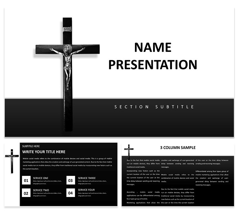 Symbol Crucifixion of Lord Jesus Christ and Salvation PowerPoint Template