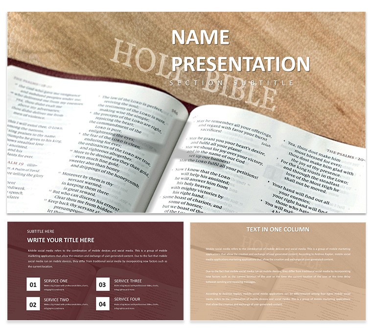 Biblical Sermon PowerPoint Template for Religious Presentation