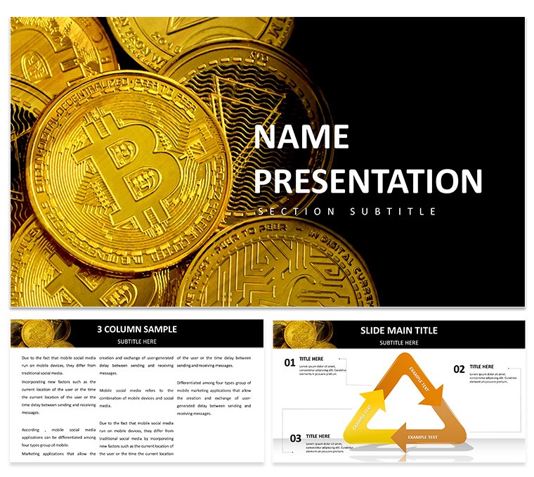 Download Digital Gold Bitcoin PowerPoint Template, PPT