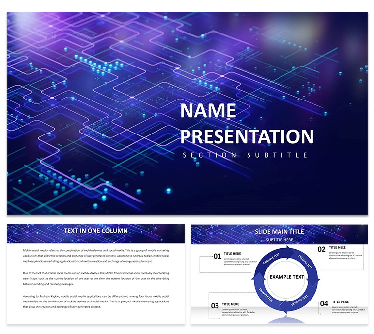 Download Neural Network PowerPoint Template with Diagrams, PPT Presentation