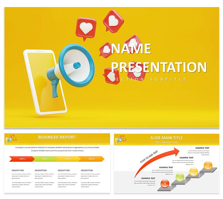 Social Media Marketing PowerPoint Presentation Template  - Download PPT