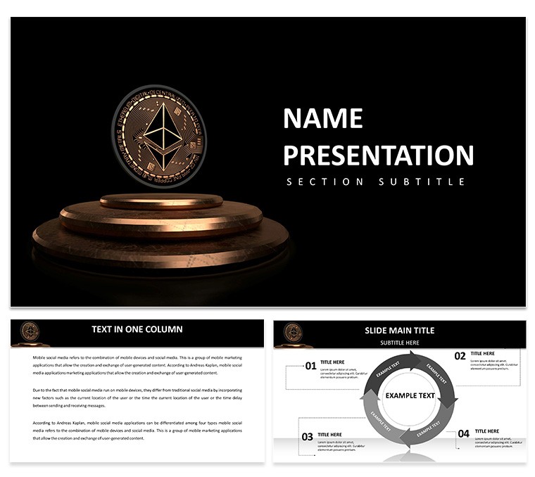 Ethereum Cryptocurrency and Blockchain PowerPoint Template, PPTX Download