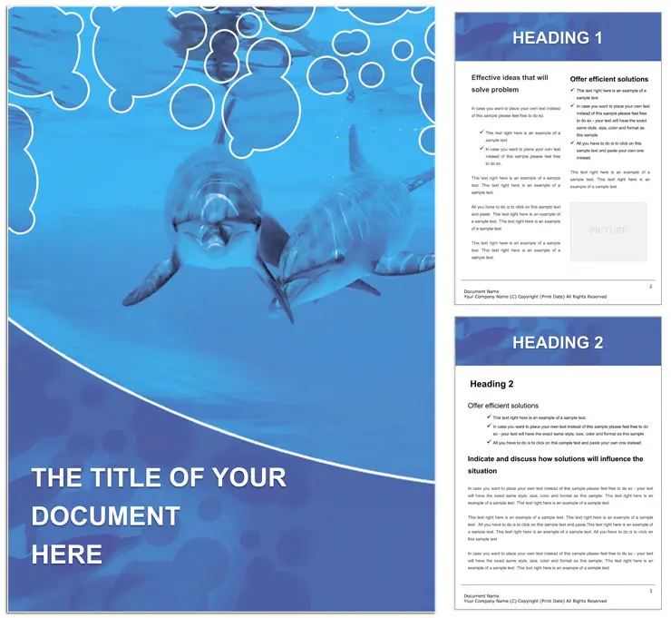 Exclusive Dolphin-themed Word Document Template