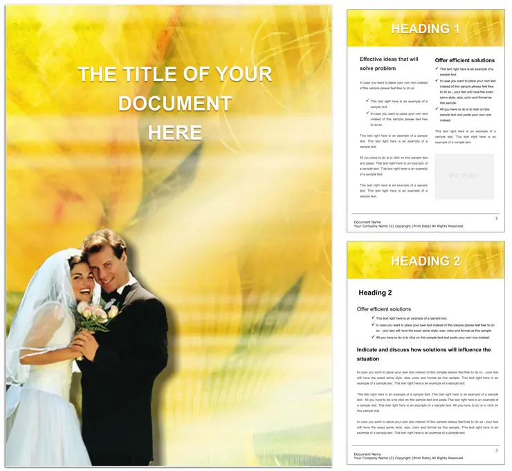 Wedding Free Word template design for print document