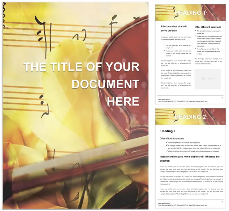 Violin for the study of music Word template