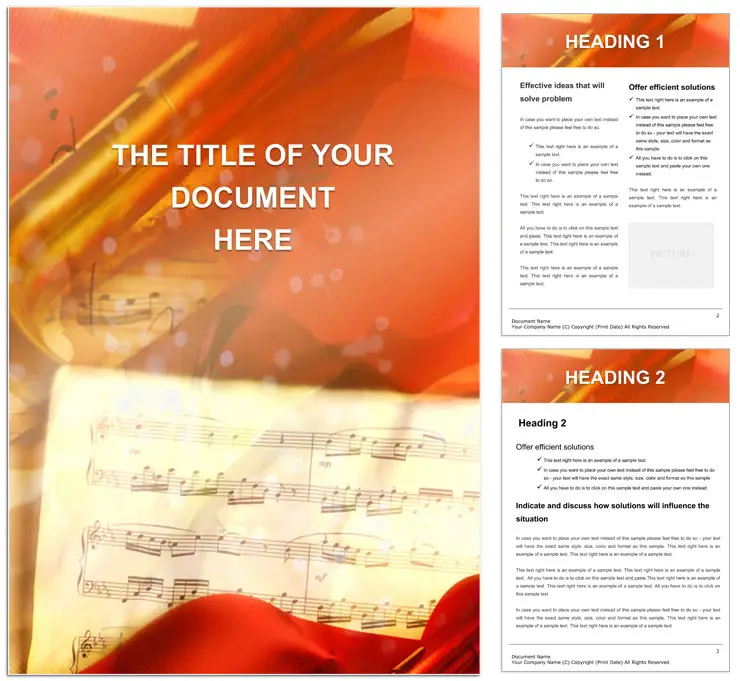 Musical instruments for a concert Word template