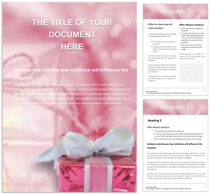 Greeting Gifts Word document template