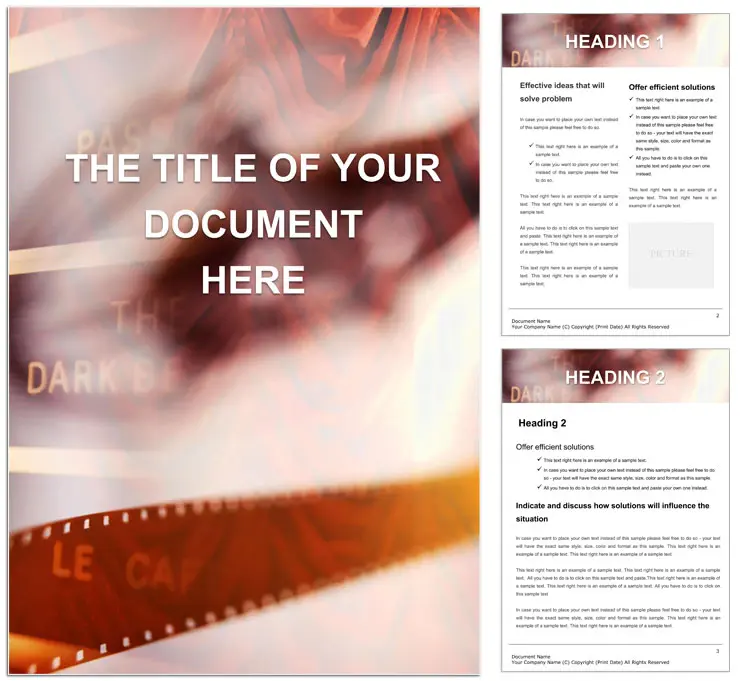 Cinema Tape Film Word Document Template Design
