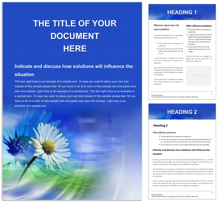 Wildflower Word document template design