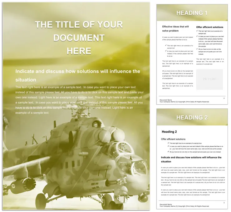 Military helicopter Mission Word templates